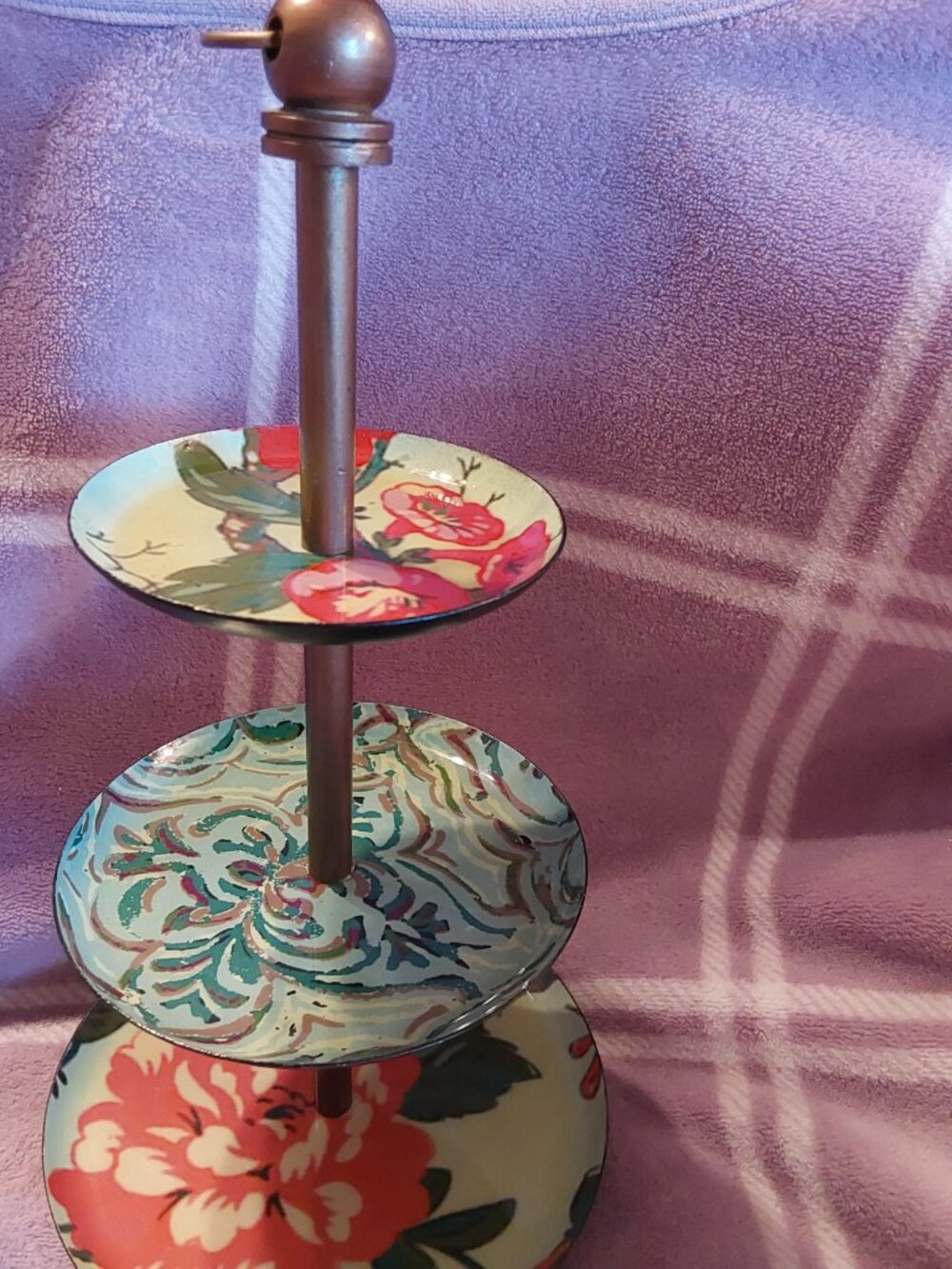3 TIER STACKING TRAY FLORAL PATTERN BEAUTIFUL - Picture 12 of 12